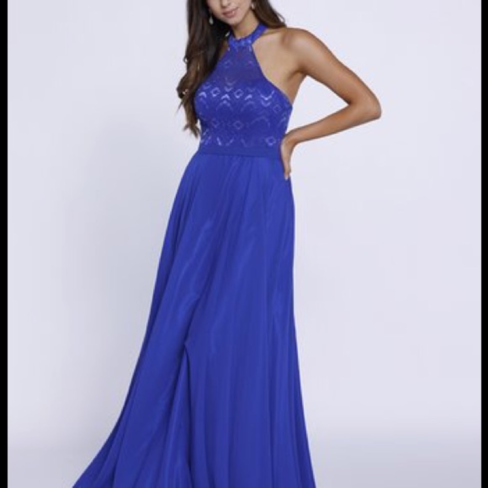 Royal blue Halter gown