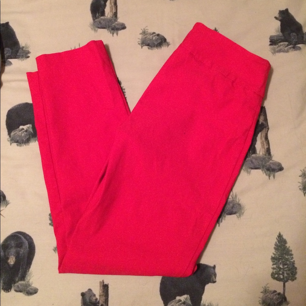 Peck & Peck Red Crop Pants