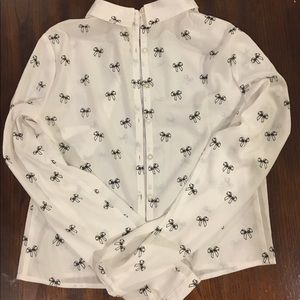 Black and White Bow tie Blouse
