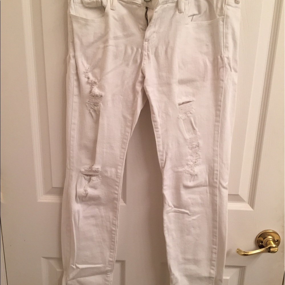 Low Rise PACSUN white & ripped jeans