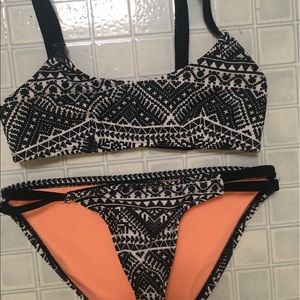 Black and white graphic bikini