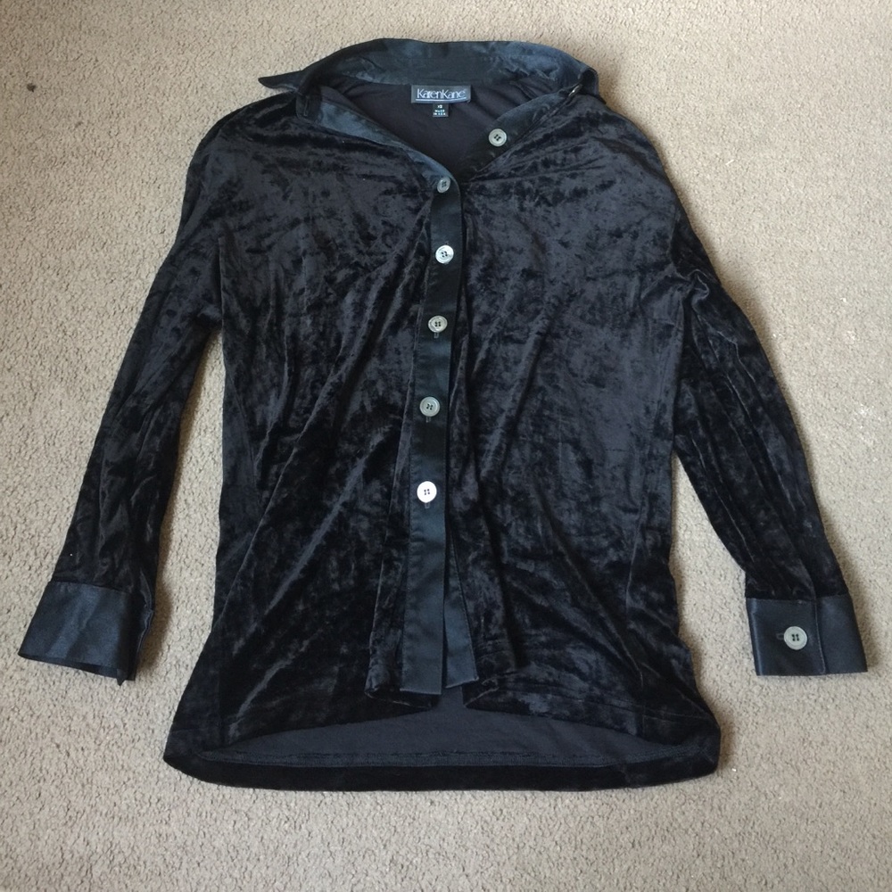 Karen Kane Velour Button Up