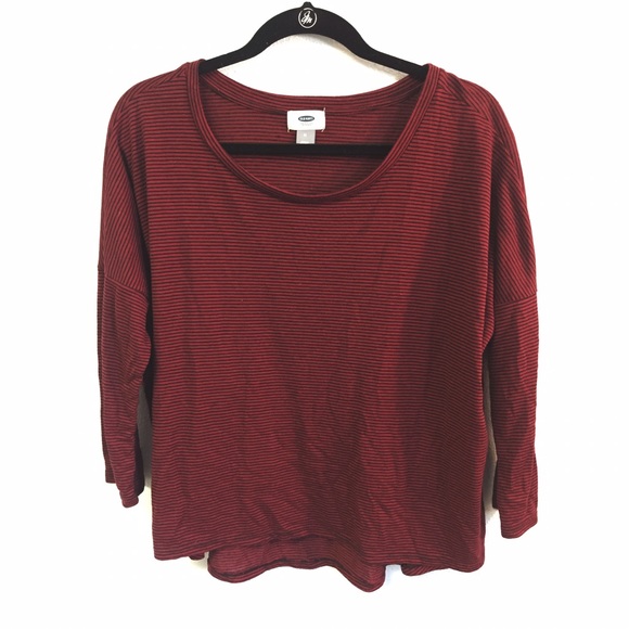 Old Navy - Old Navy | 3/4 Sleeve Red Striped Shirt Medium from Blaize's closet on Poshmark