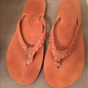 Rainbow Braided Flip Flops Size 8