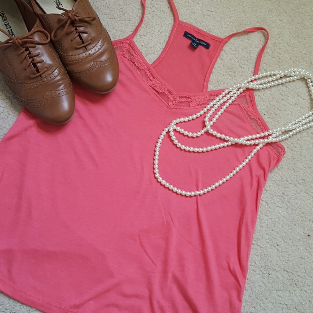American Eagle Coral Tank Top Medium