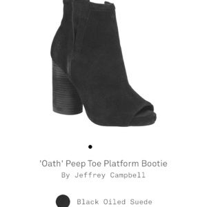 Black peep toe booties!