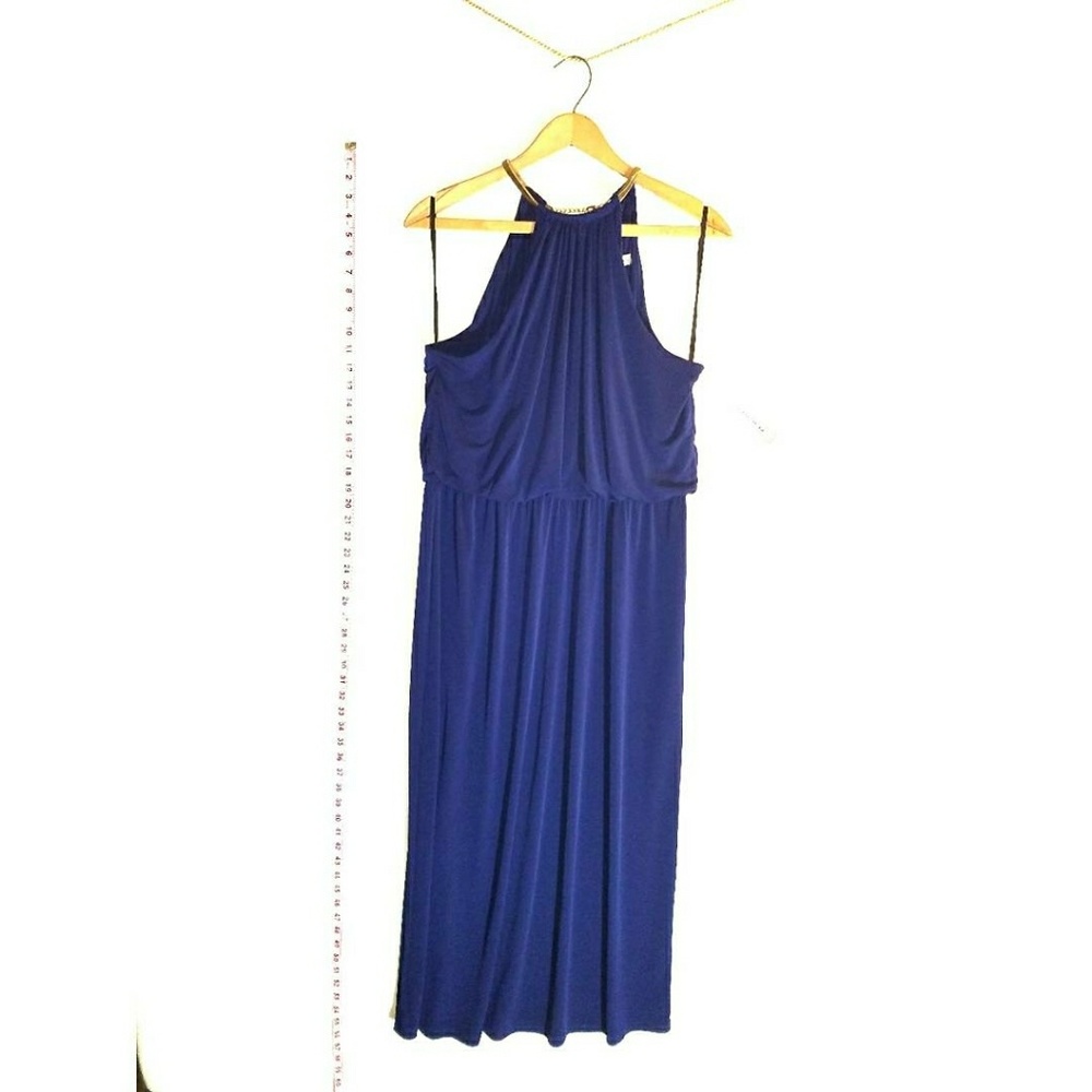 Medal Accented Gorgeous Deep Blue Dress