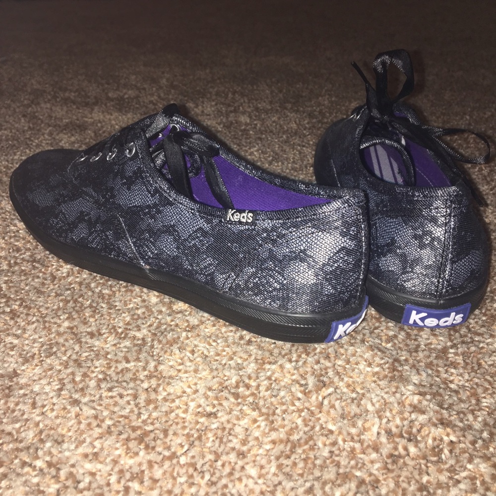 NEW Lace black gray keds - Picture 2 of 5