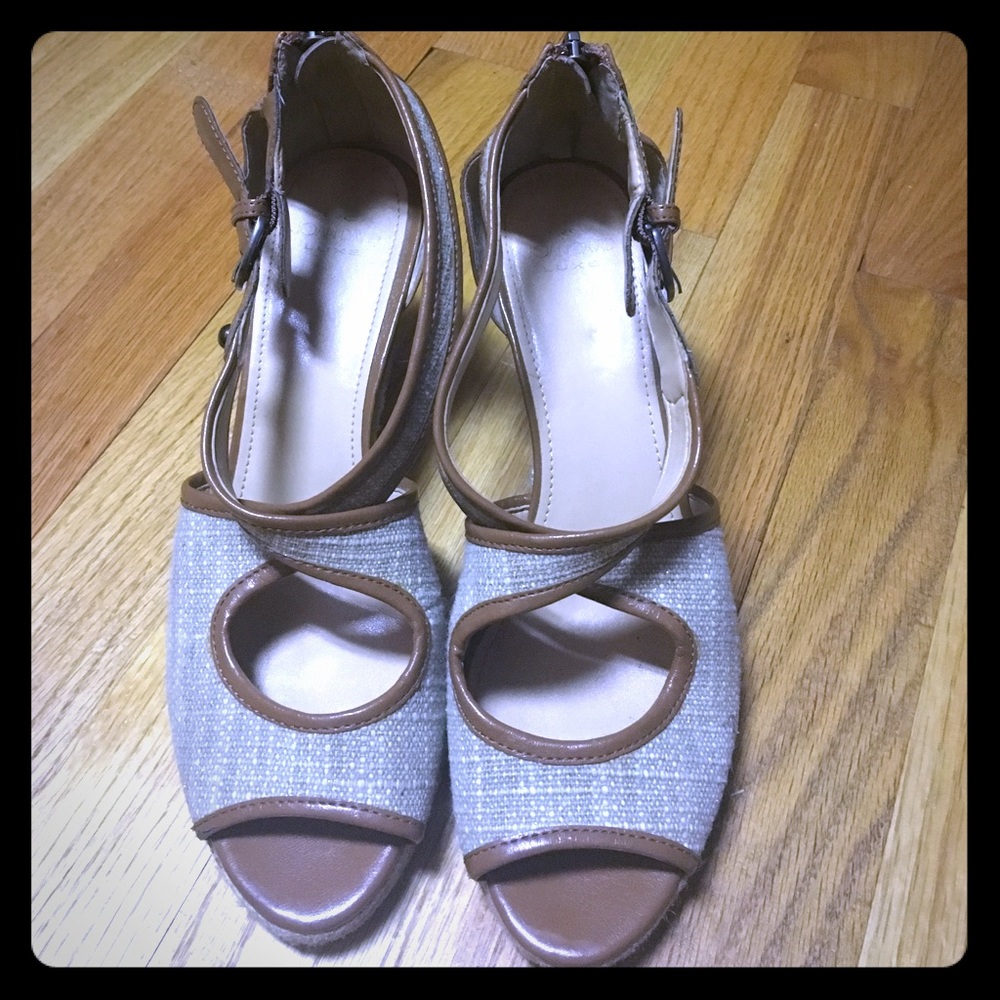 Brown wedge sandals