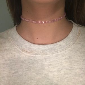 pink beaded choker