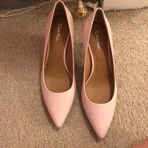 Never worn Calvin Klein pink closed toe pumps