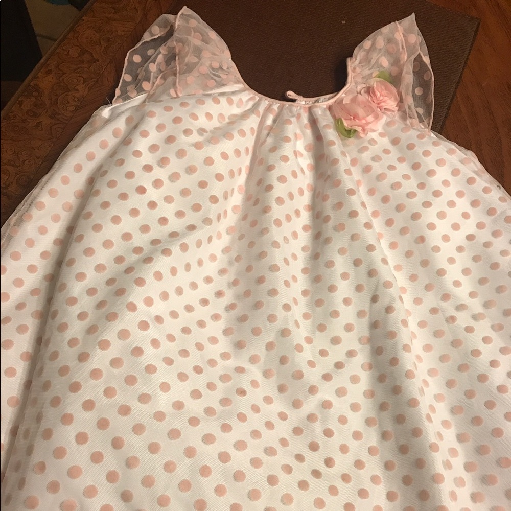 Pink and white little girls dress