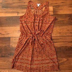 Racerback Front-Tie Patterned Dress