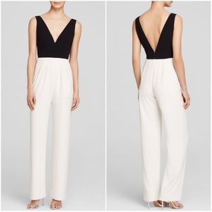 Jill Stuart Colorblock Plunge Neck Jumpsuit