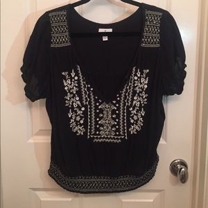 Black and White Crochet Tee