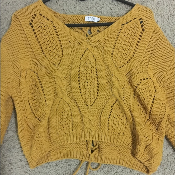 Tobi Crop top sweater in gold size L - Picture 2 of 3
