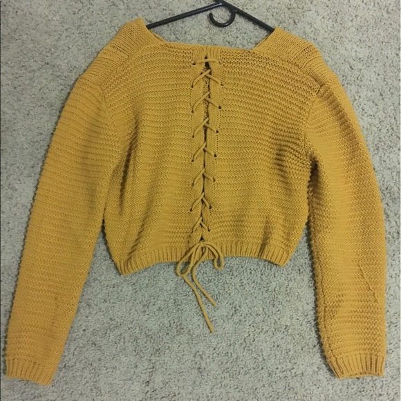 Tobi Crop top sweater in gold size L - Picture 3 of 3