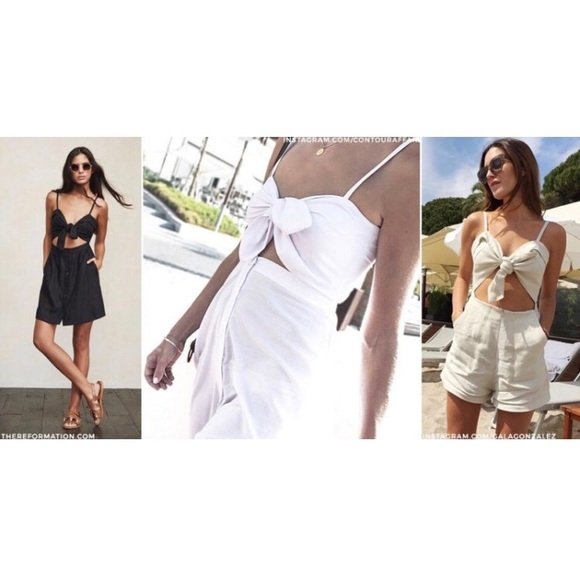 Reformation Magnolia Tie Jumpsuit Romper - Picture 4 of 4