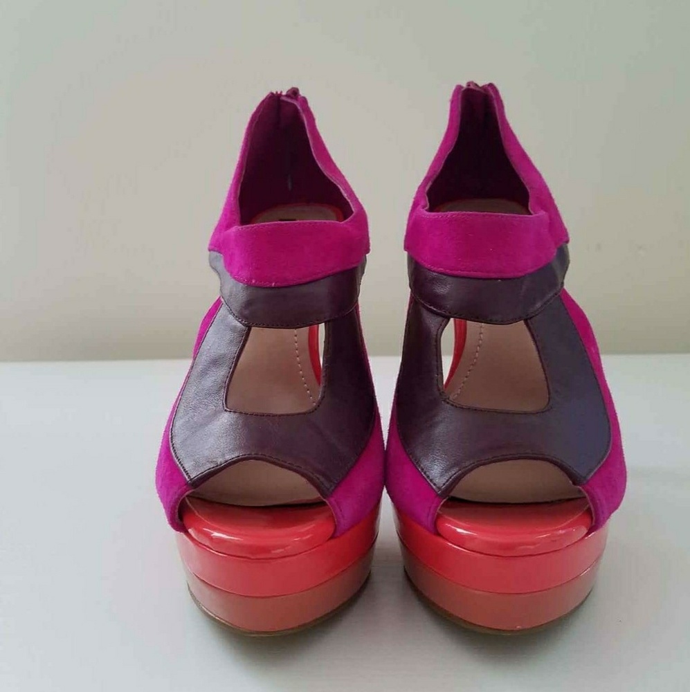 Multi-Colored Peep Toe Heels