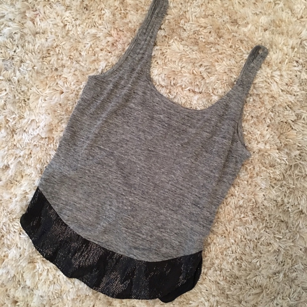 Sequin Trim and Heather Gray Tank Top by P.J.K