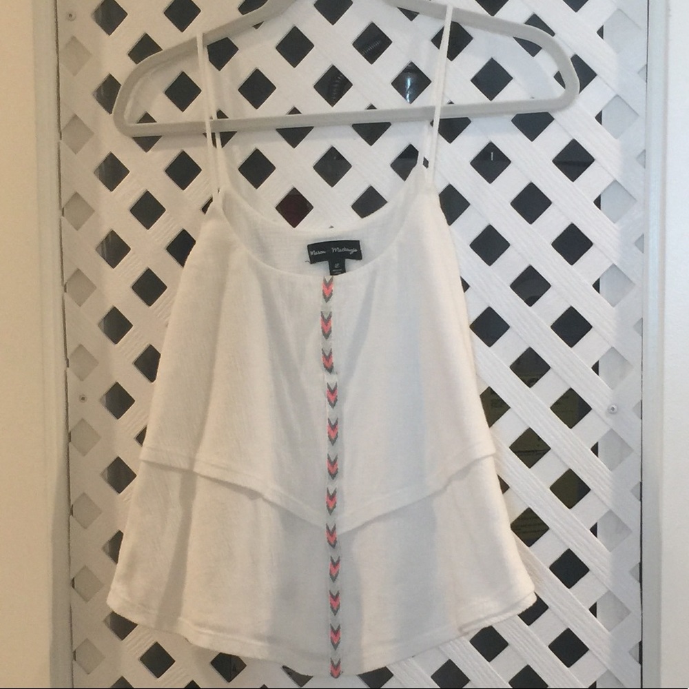 Layered spaghetti strap top.