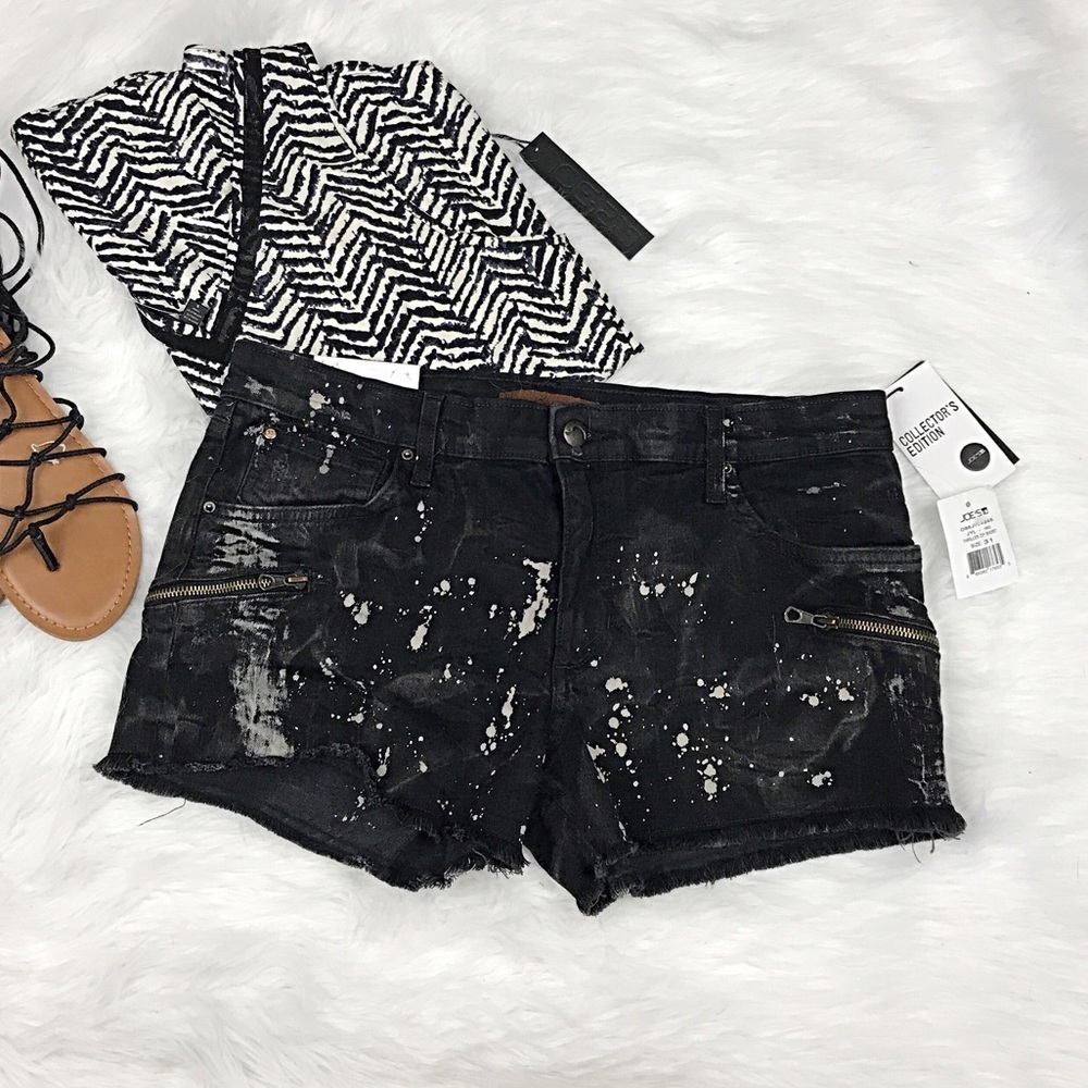 Joe's Jeans distressed black denim shorts