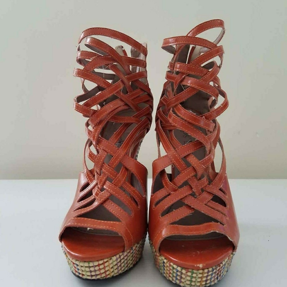 Orange Gladiator Heels