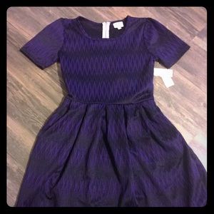LuLaRoe black and purple Amelia dress