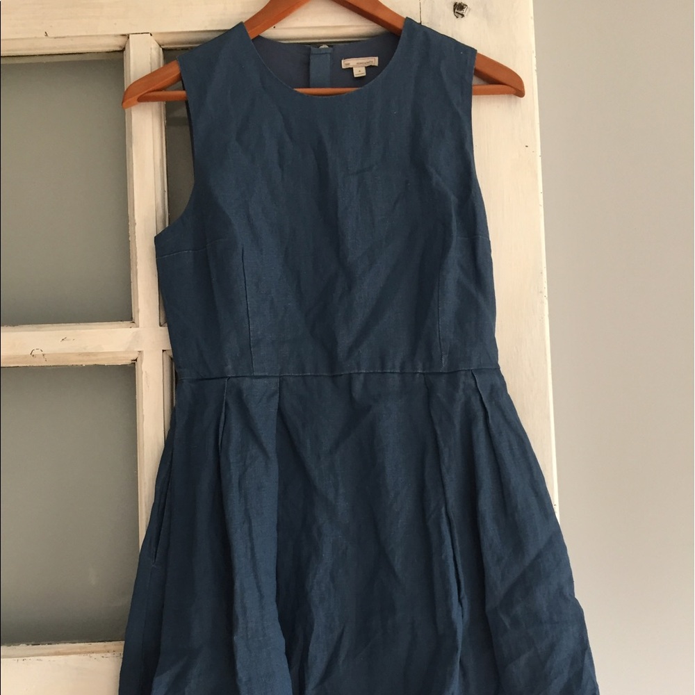 GAP sleeveless blue dress.