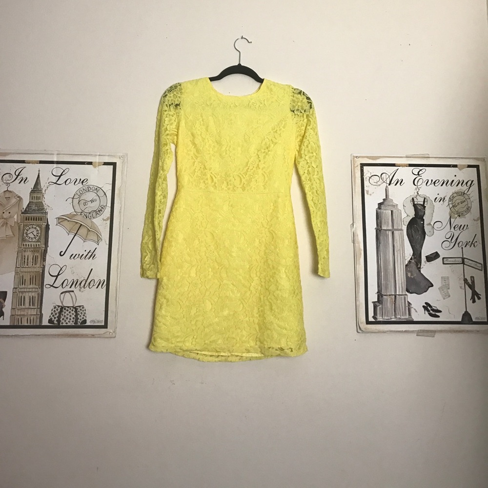 Canary Lace Classic Long Sleeve Dress