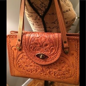 Vintage Leather tooled Bag