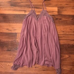 Mauve Draping Slip-Style Dress