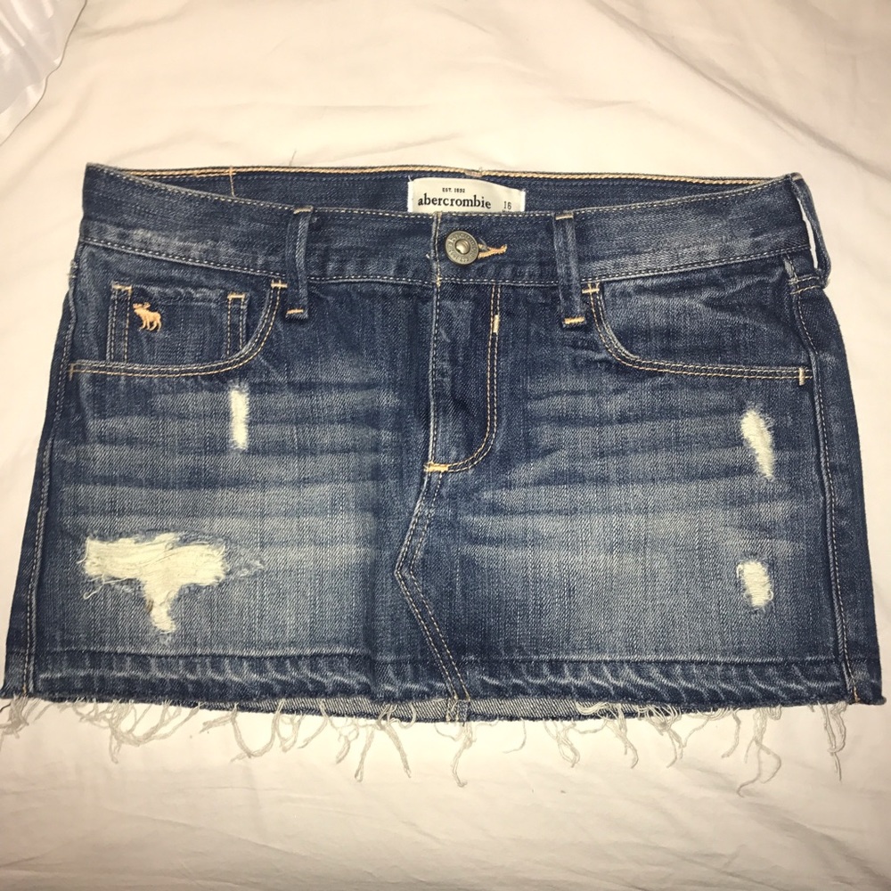 Abercrombie Distressed Jean Skirt