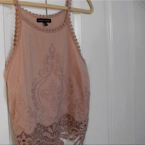 Pacsun Kendall & Kylie Pink Embroidered Crop Top