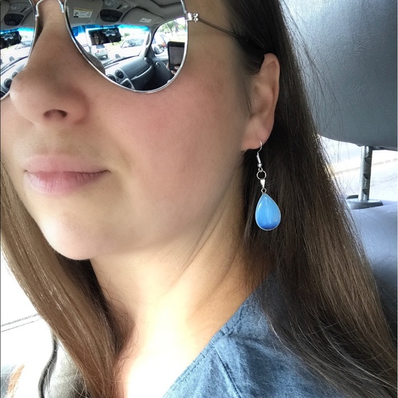 New💙💎Beautiful Opal Earrings💎💙Teardrop Dangle - Picture 6 of 7