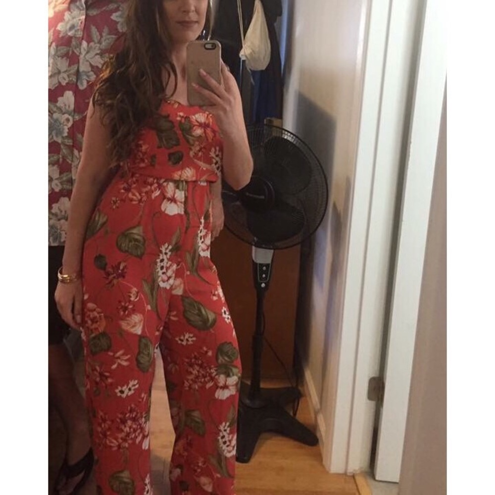 Floral long pant romper