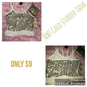 NWT Gold Studded Tank