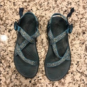 Blue Colorful Chacos Size 10 W Single Strap