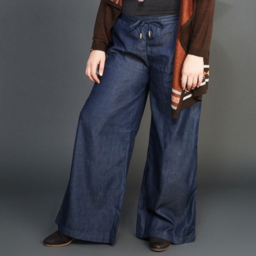 🌟SOLD🌟 WET SEAL CHAMBRAY WIDE LEG PANTS 👖✨