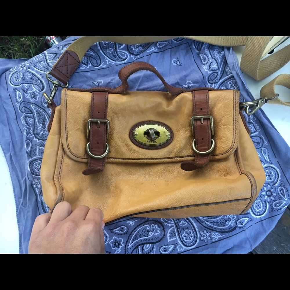 Fossil leather purse bag