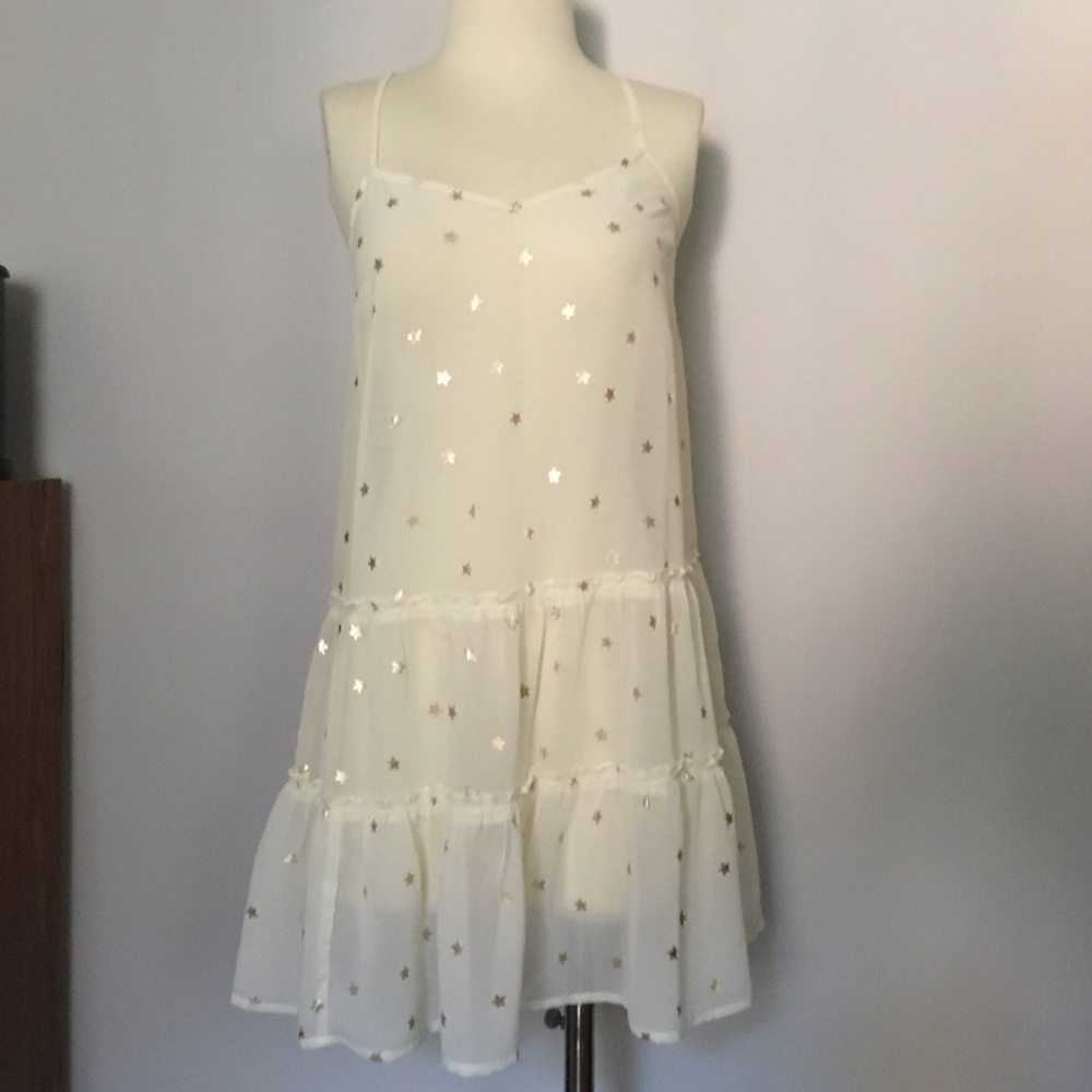 NWOT aerie starry sheer cream nighty dress