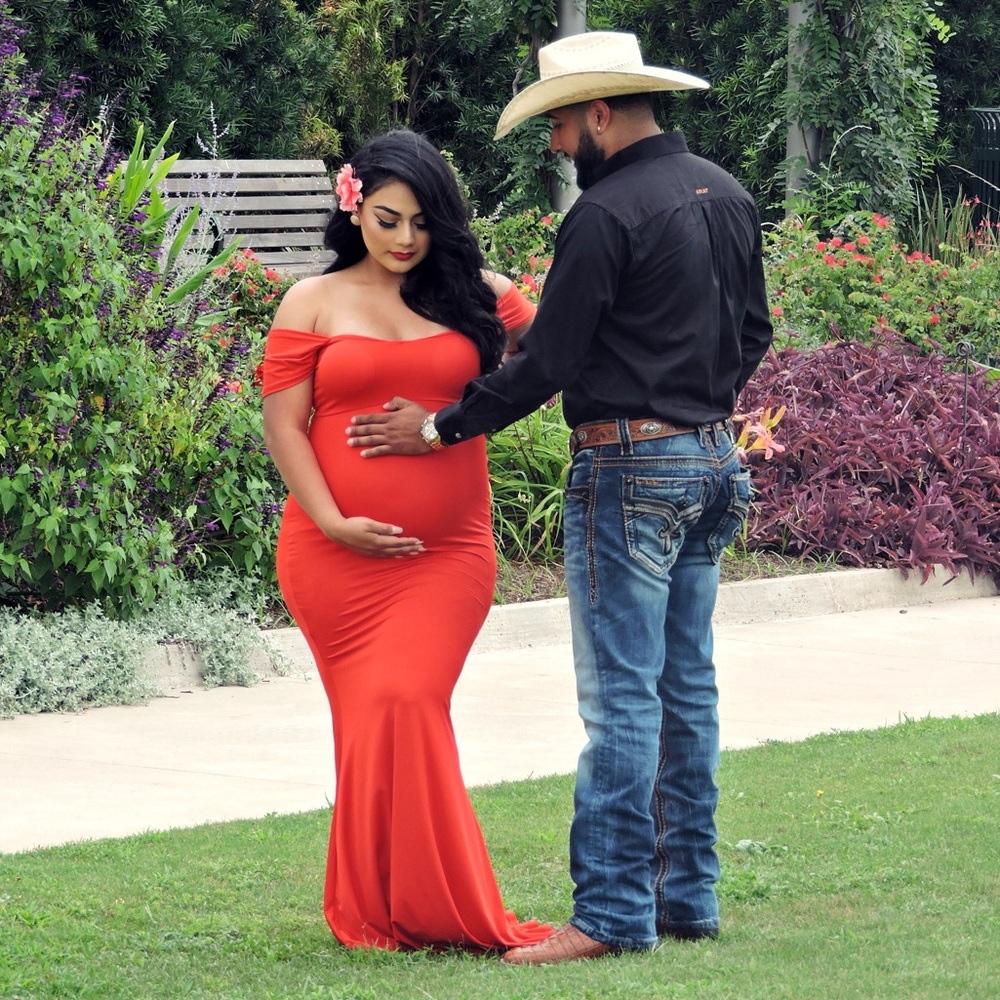 Red Photoshoot Maternity Dress