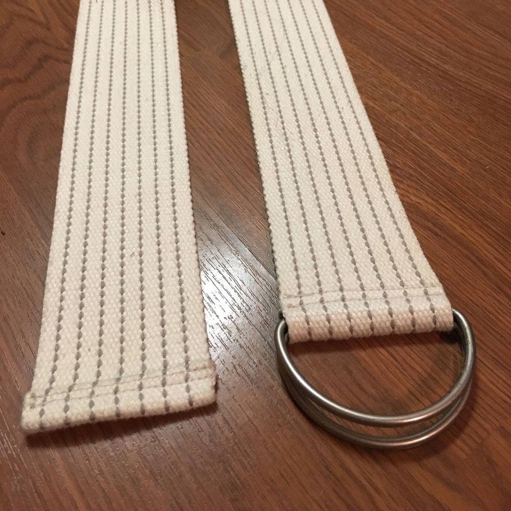 Cream and Gray belt.