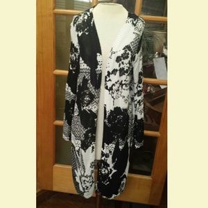 Black & White Chicos Size 1 Long Cardigan