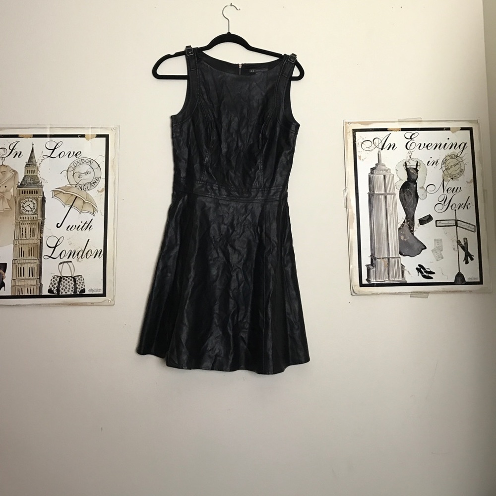 Vegan Black Faux Leather Cocktail Dress