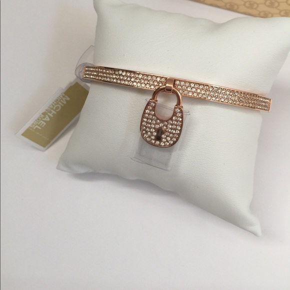 Michael Kors Women's Chain Lock Quartz Crystal Pave Bracelet Watch main image 0