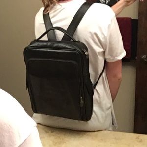 Black Italian Leather Backpack