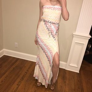 Ella Moss  Print Maxi Dress  Side Slit  Size M