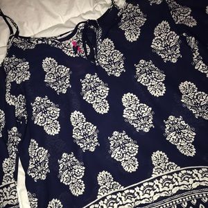 Navy blue off shoulder top