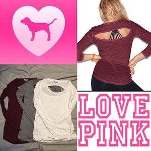 ‼️CLEARANCE‼️VS PINK Open Back Long Sleeve BUNDLE